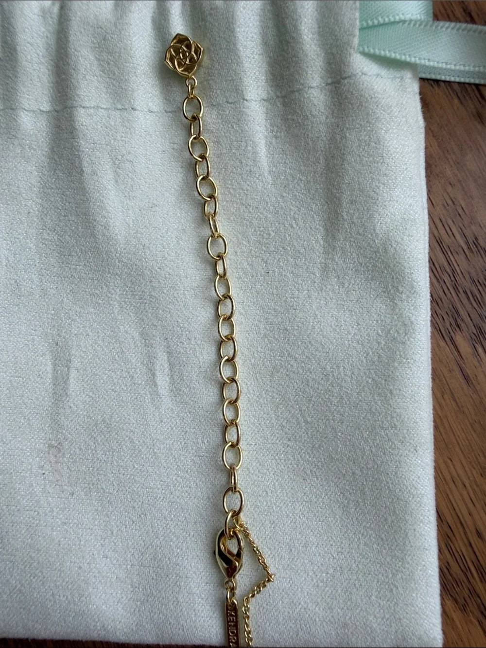 Kendra Scott Gold Layered Triangle Pendant Necklace with Clear Stone